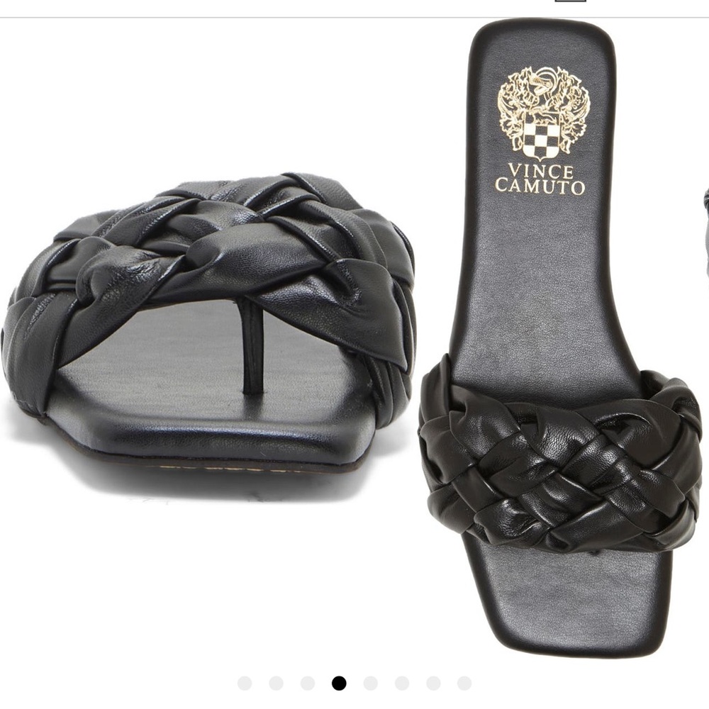 SOLD:  In stores now - Vince Camuto black braided sandals.  8/38